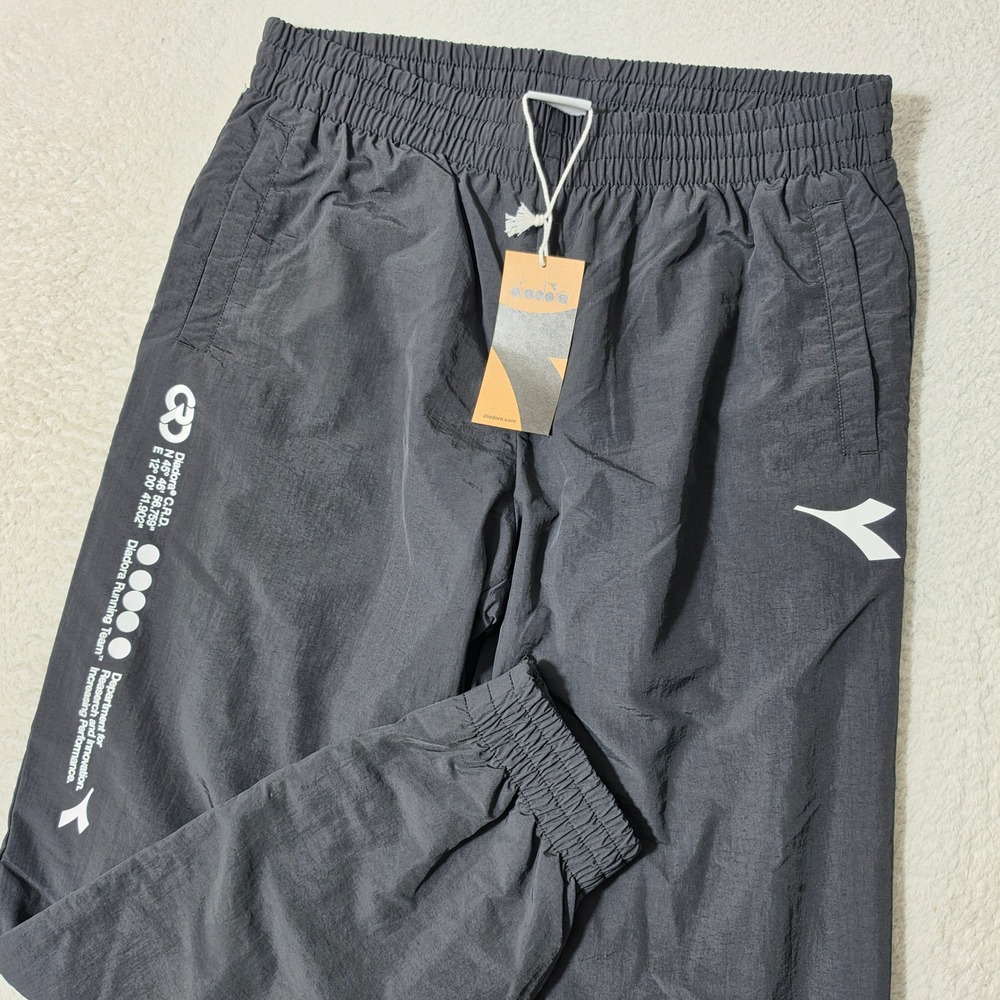 NEW! Diadora Track Pant Sports Mens M Black Running Team Joggers 502.181677